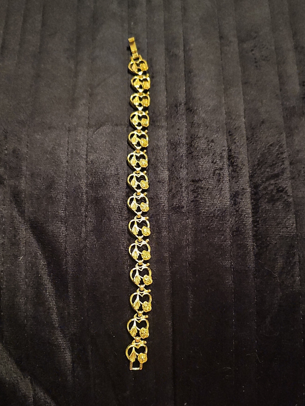 Gold Plated Floral Link Bracelet - Women Jewelry